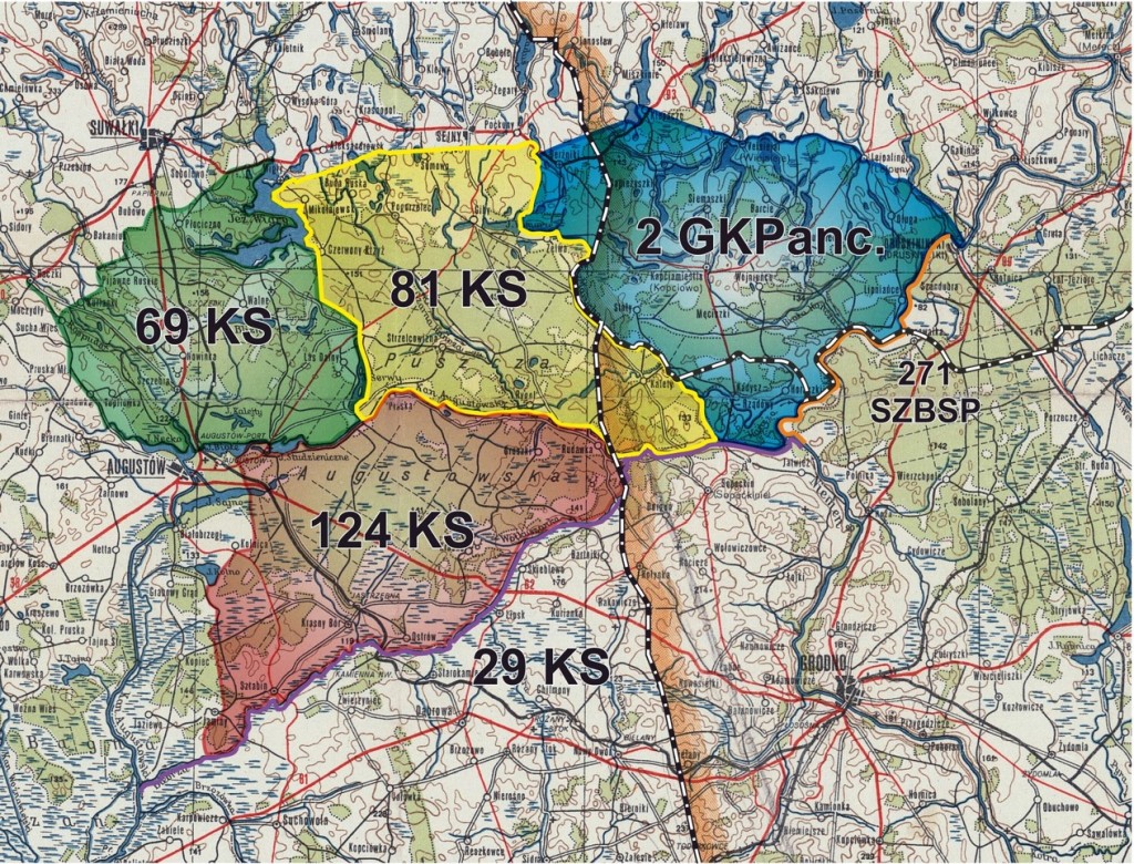 Obszar objęty operacją wojskową w I fazie Obławy Augustowskiej (źródło:https://pamyat-naroda.ru/